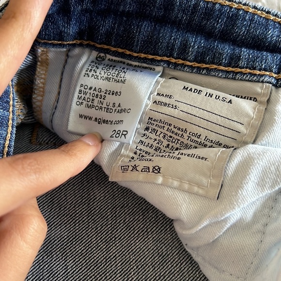 AG Adriano Goldschmied Jeans Denim ripped rips mid blue Wash - Picture 4 of 5